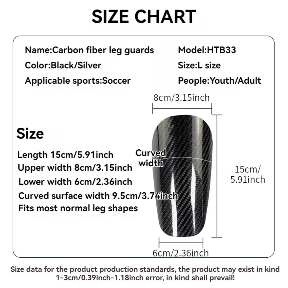 Loogdeel 1Pair Carbon Fiber Soccer Shin Guards Super Strong Ultra Light Shock Resistance Adult EVA Leg Protection Board