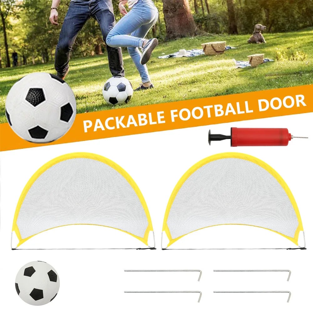 2Pcs Football Goals Portable Lightweight Goal Set for Training and Pickup Games Sports Foldable Pop-Up Dome Shaped Goals