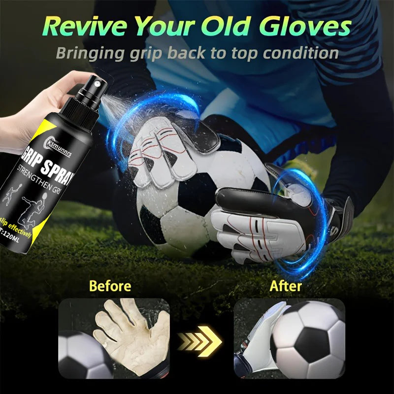 Goalkeeper Grip Enhancer Spray, Glove Friction Enhancer - The Ultimate Solution for Slip Relief on Gloves and Shoes, 120ml (3.38