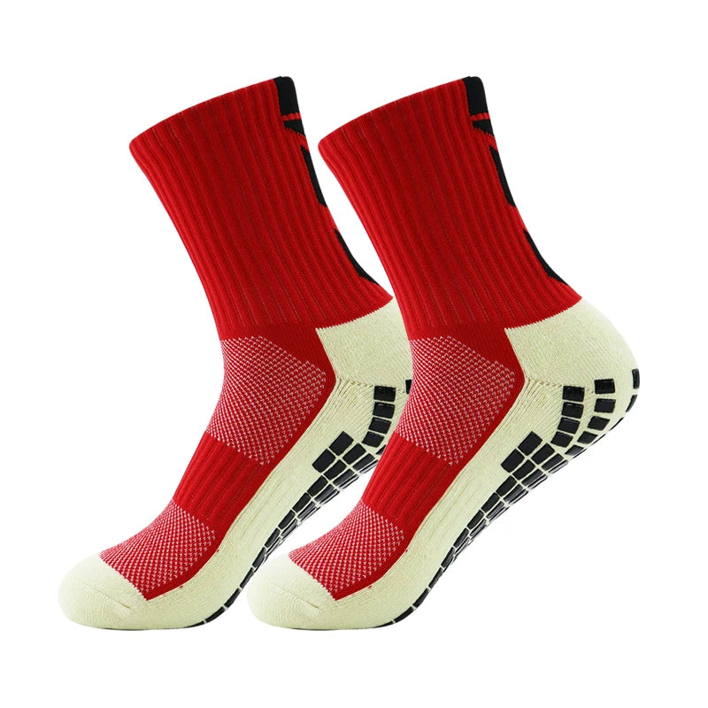 Soccer Socks Slip for Football Anti Men Teenage Kid Boys Sport Grips Crew Socks Black White Blue High Quality Socks
