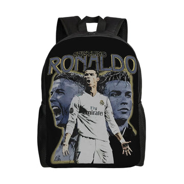 The Legend Backpack for Men Women Cool High School Work Daypack Portugal Footballer Laptop Computer Canvas Bags with Pocket