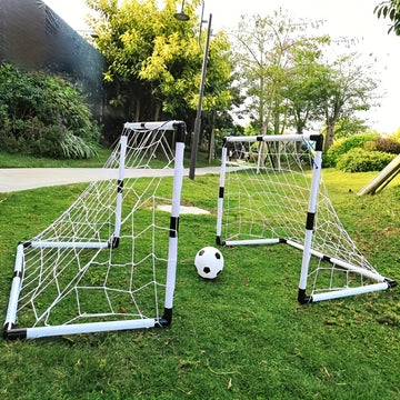 1 set Folding Soccer Goal Set PP Material Portable Indoor/Outdoor Football Net with Removable Training Equipment with Football