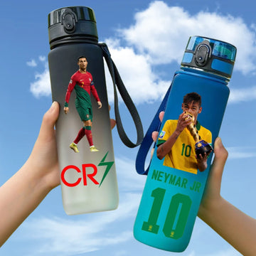 650ml Football Star Sports Water Bottle CR7 Ronaldo Messi Leak-proof Drinking Bottle Outdoor Sports Travel Fitness Water Cup