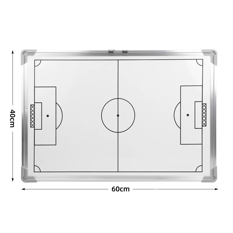 60x40cm Aluminum Football Tactical Board, White Erasable Coach Strategy Analysis Board for Match Training Referee Equipment