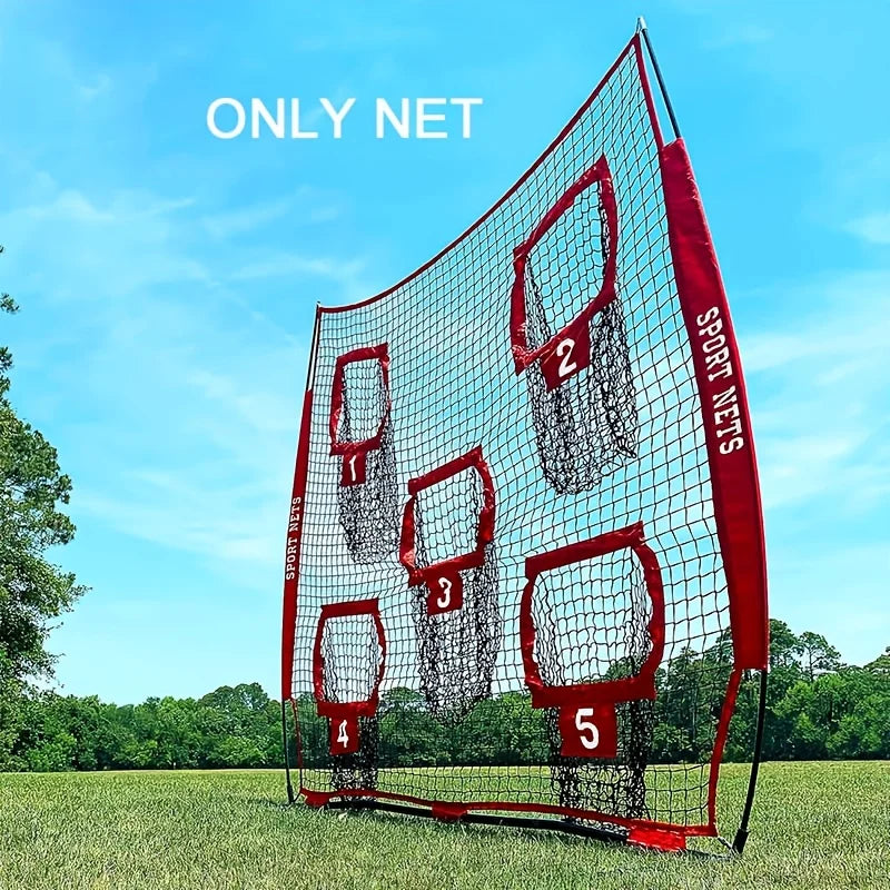 7x7ft Heavy Duty Football Throwing Net - 5 Target Portable Easy Setup for Quarterback Workouts